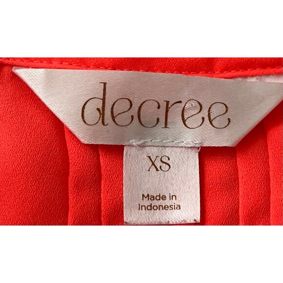 DECREE CAP SLV PULL-OVER TUNIC BLOUSE, WOMENS, XS, ORANGE/PEACH, HIGH-LOW - Picture 9 of 11